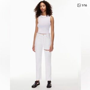 Agolde Cut Out white organic cotton straight leg jeans, Size 25, like new